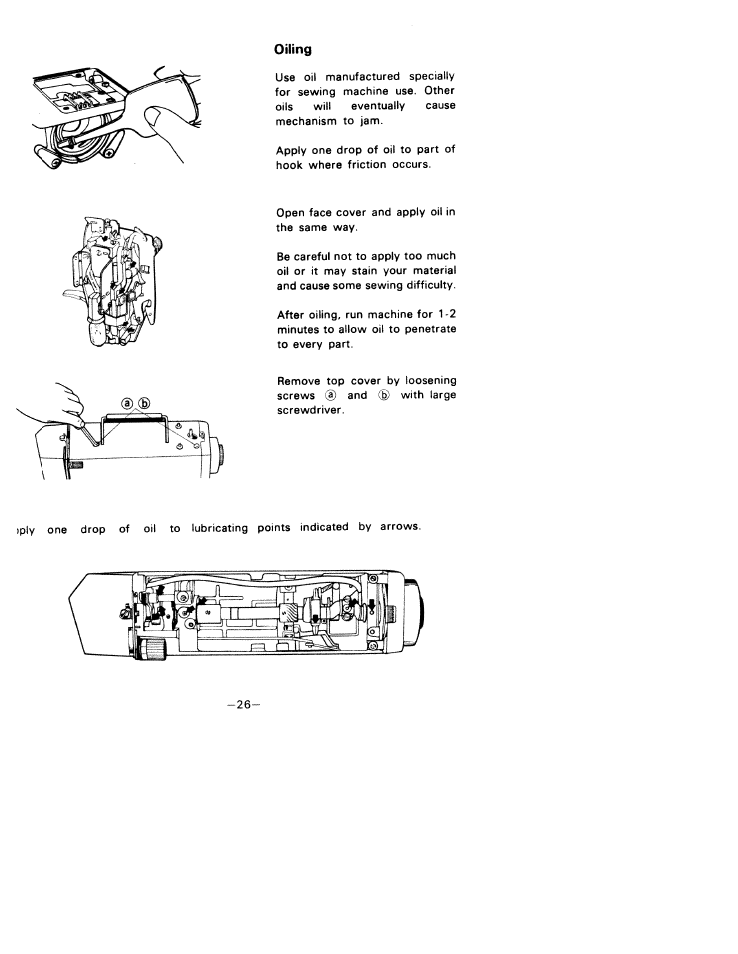 Oiling | SINGER W1033 User Manual | Page 29 / 32