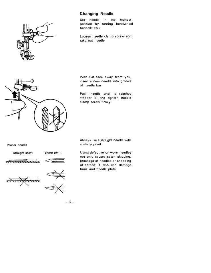 Changing needle | SINGER W1033 User Manual | Page 9 / 32