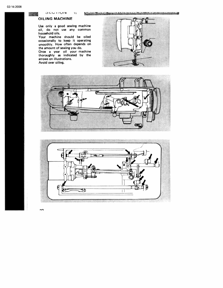 Oiling machine | SINGER W106 User Manual | Page 32 / 44