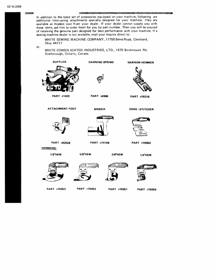 SINGER W106 User Manual | Page 36 / 44