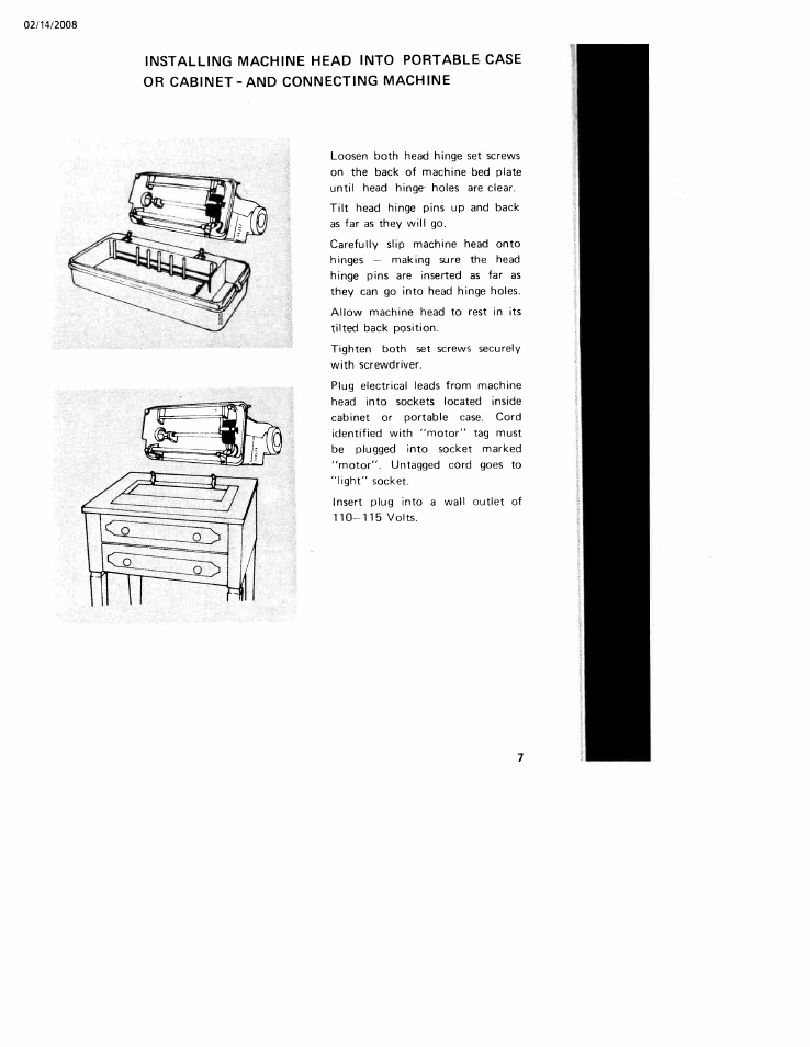 SINGER W106 User Manual | Page 7 / 44