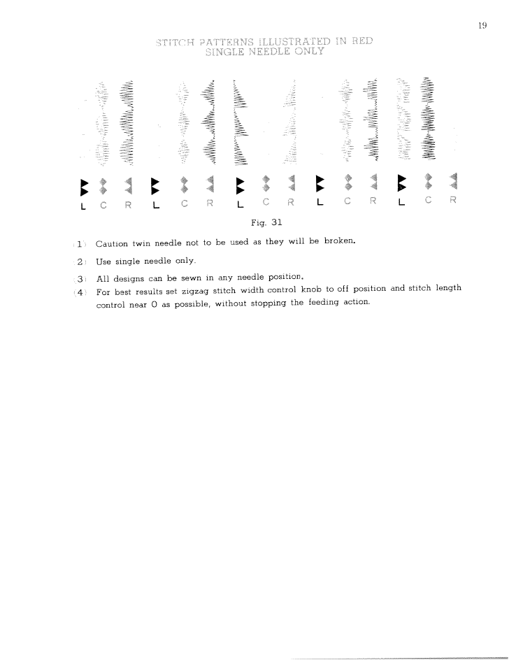 T t t | SINGER W1065 User Manual | Page 21 / 51