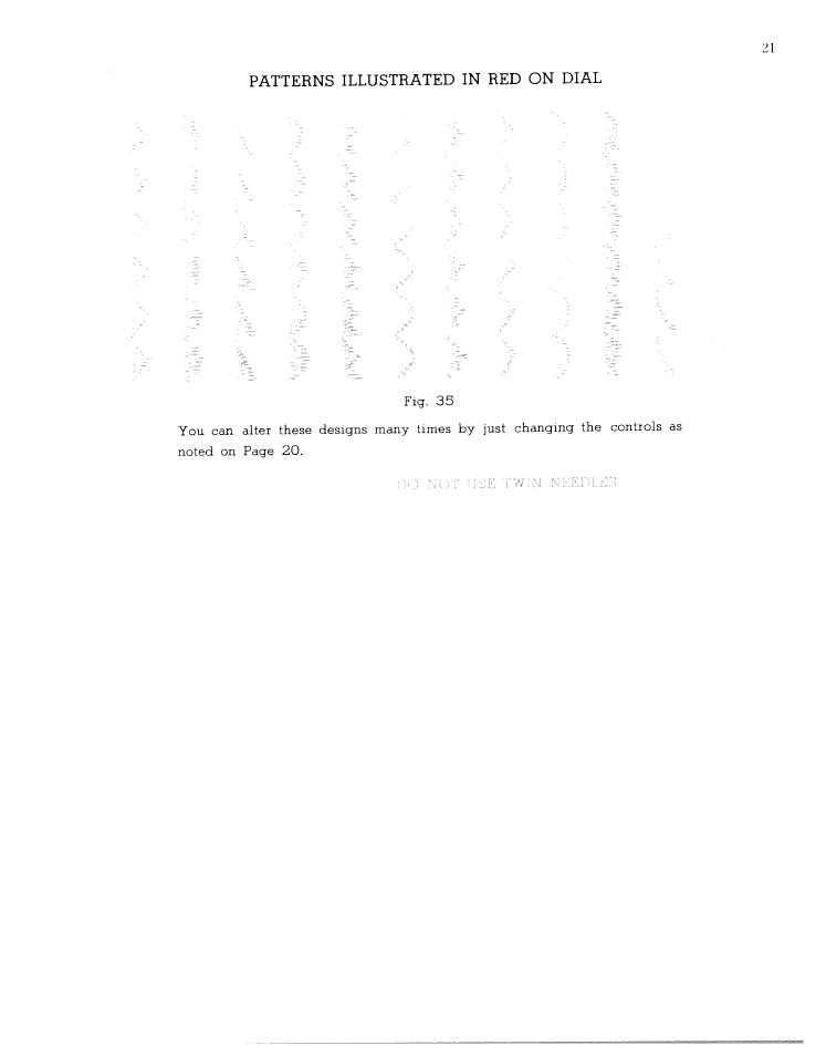 Patterns illustrated in red on dial | SINGER W1065 User Manual | Page 23 / 51