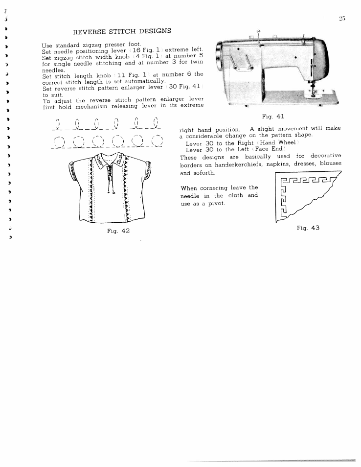 Reverse stitch designs, Reverse stitch designs s | SINGER W1065 User Manual | Page 25 / 51