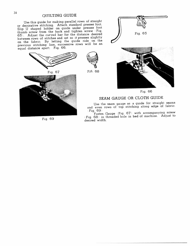 Quilting guide, Quilter guide | SINGER W1065 User Manual | Page 34 / 51