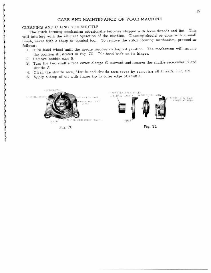 Care and maintenance of your machine | SINGER W1065 User Manual | Page 35 / 51