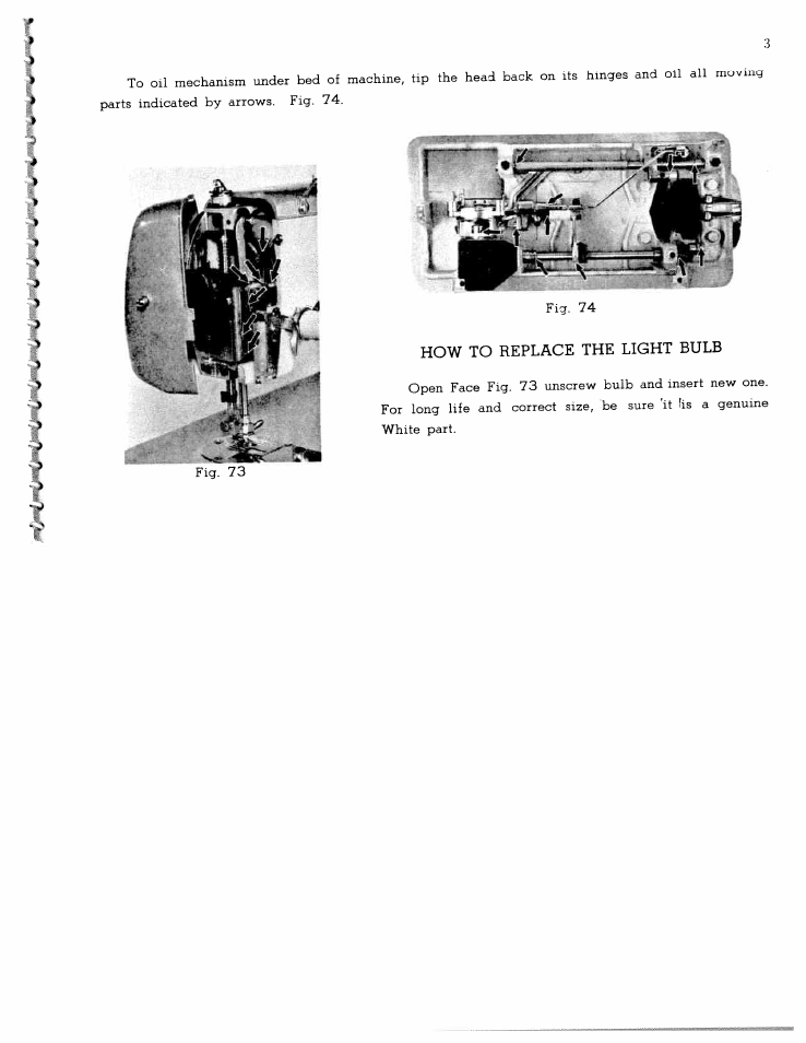 How to replace the light bulb | SINGER W1065 User Manual | Page 37 / 51