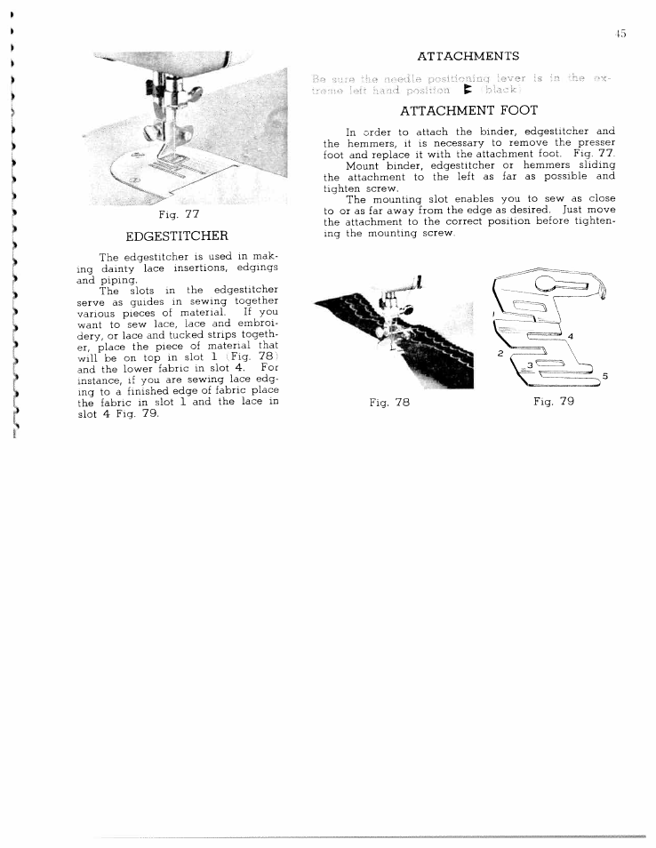 Attachments, Attachment foot | SINGER W1065 User Manual | Page 43 / 51
