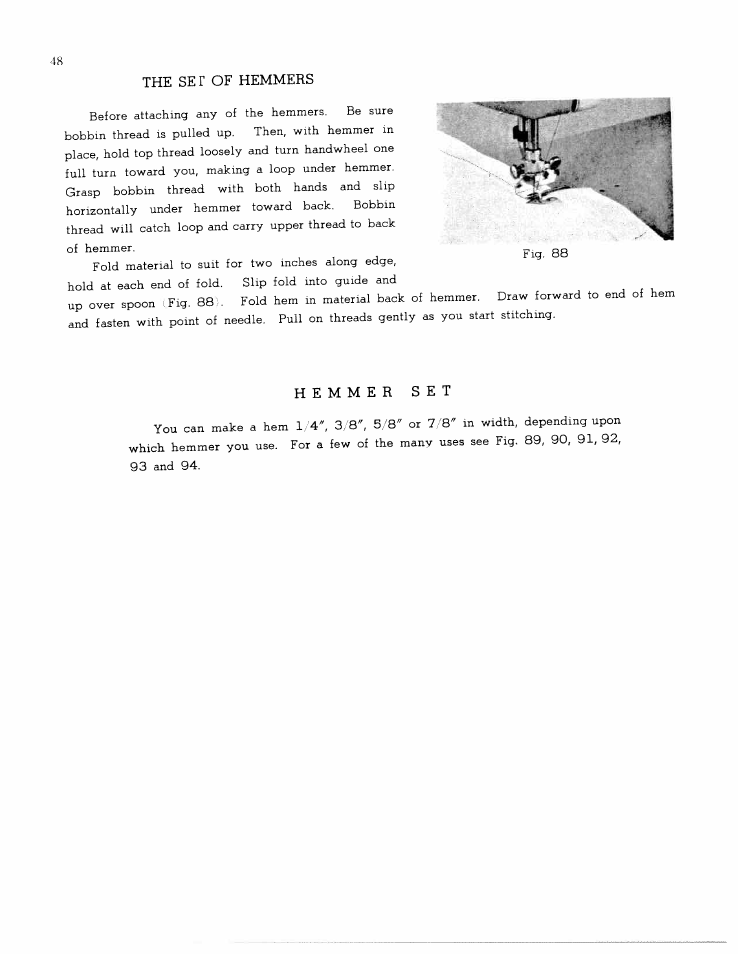 The set of hemmers, Hemmer set, Hemmers -49 | SINGER W1065 User Manual | Page 46 / 51