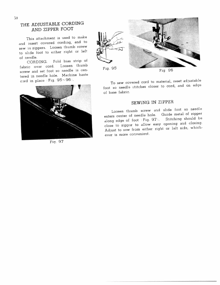 Sewing in zipper | SINGER W1065 User Manual | Page 48 / 51