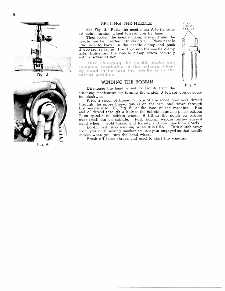 Setting the needle, Winding the bobbin, Setting of the needle | Winding of the bobbin | SINGER W1065 User Manual | Page 8 / 51