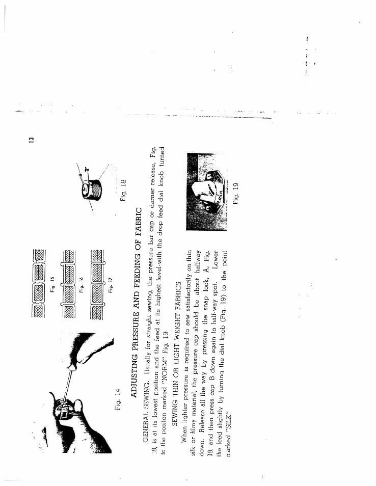 Adjusting pressure and feeding of fabric, Adjusting pressure and feed 4 | SINGER W1066 (older model) User Manual | Page 13 / 29