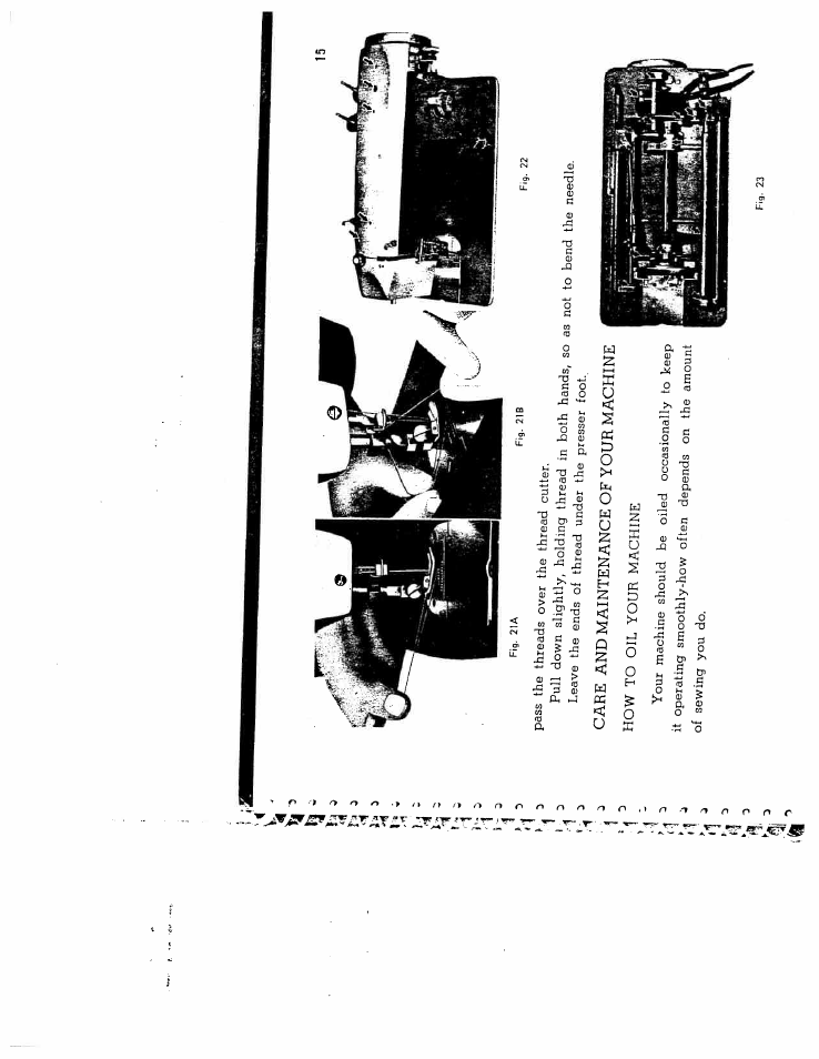 Care and maintenance of your machine | SINGER W1066 (older model) User Manual | Page 15 / 29