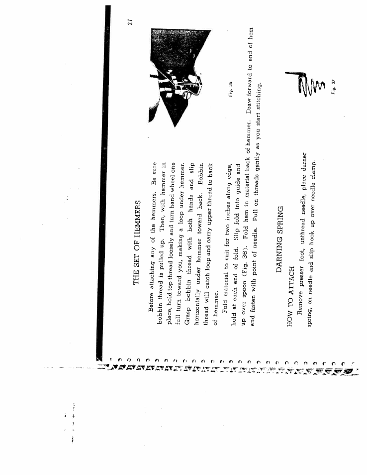The set of hemmers, Darning spring | SINGER W1066 (older model) User Manual | Page 27 / 29