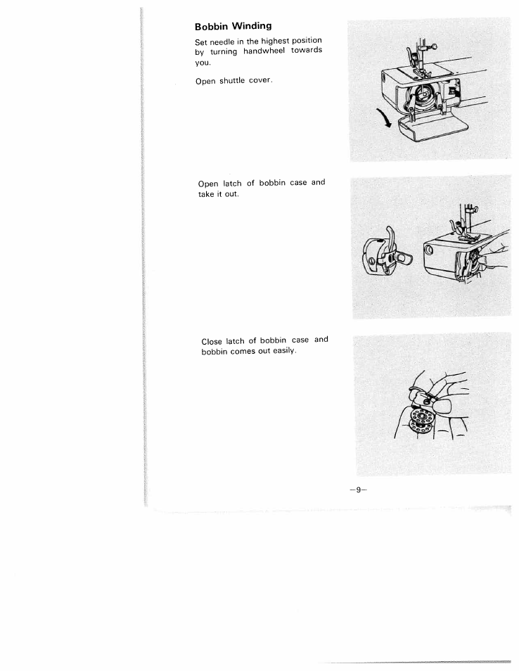 Bobbin winding | SINGER W1122 User Manual | Page 12 / 50