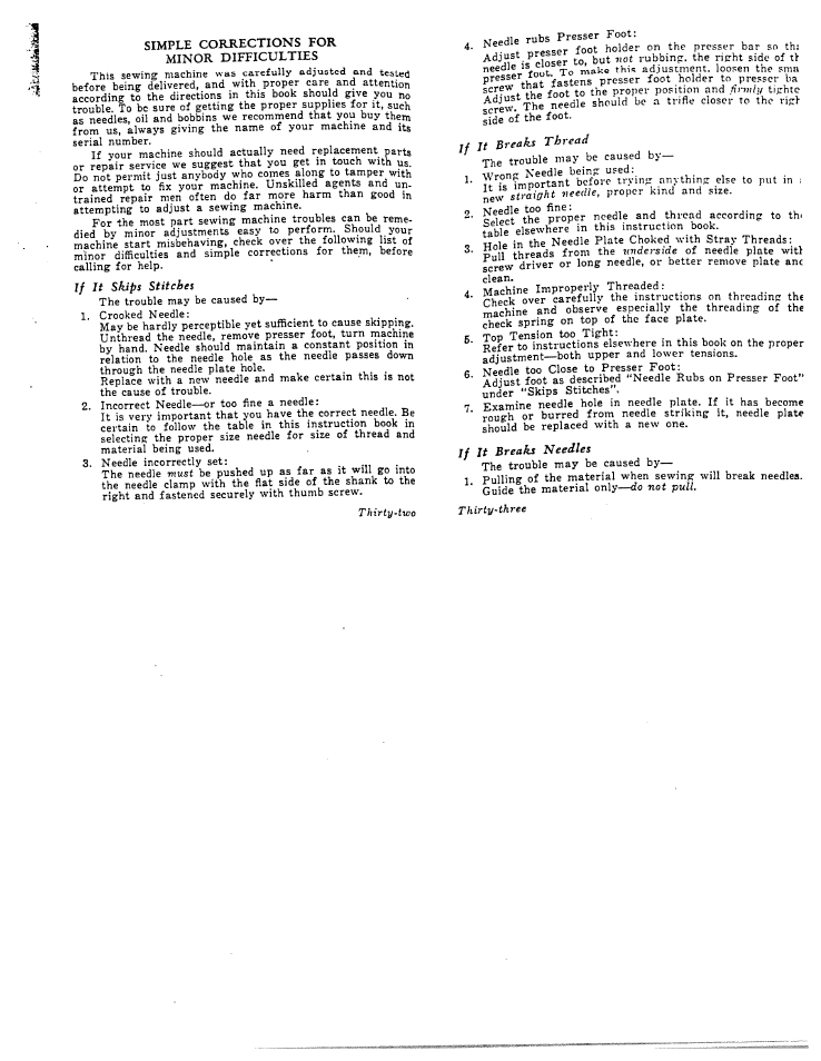 SINGER W117 User Manual | Page 18 / 20