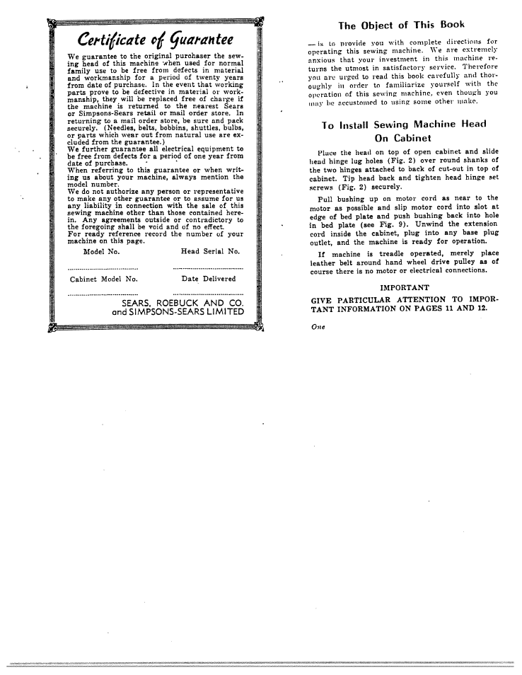 SINGER W117 User Manual | Page 2 / 20