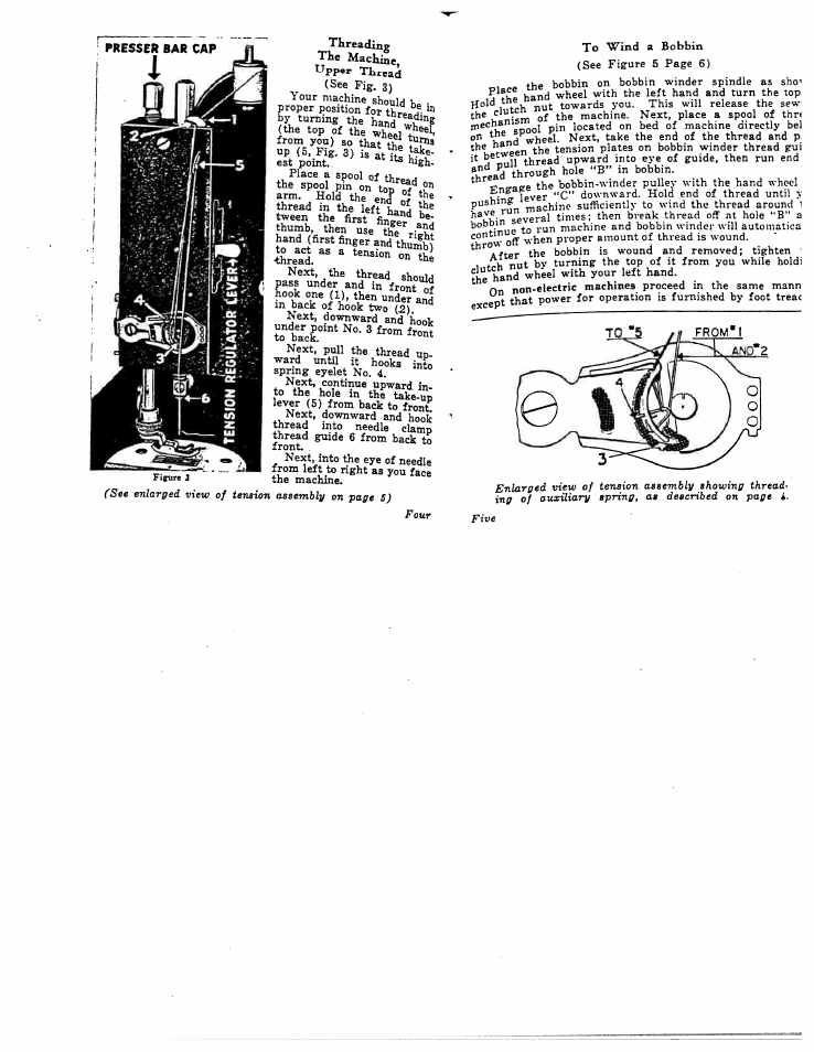 Threading the machine, upper thread | SINGER W117 User Manual | Page 4 / 20