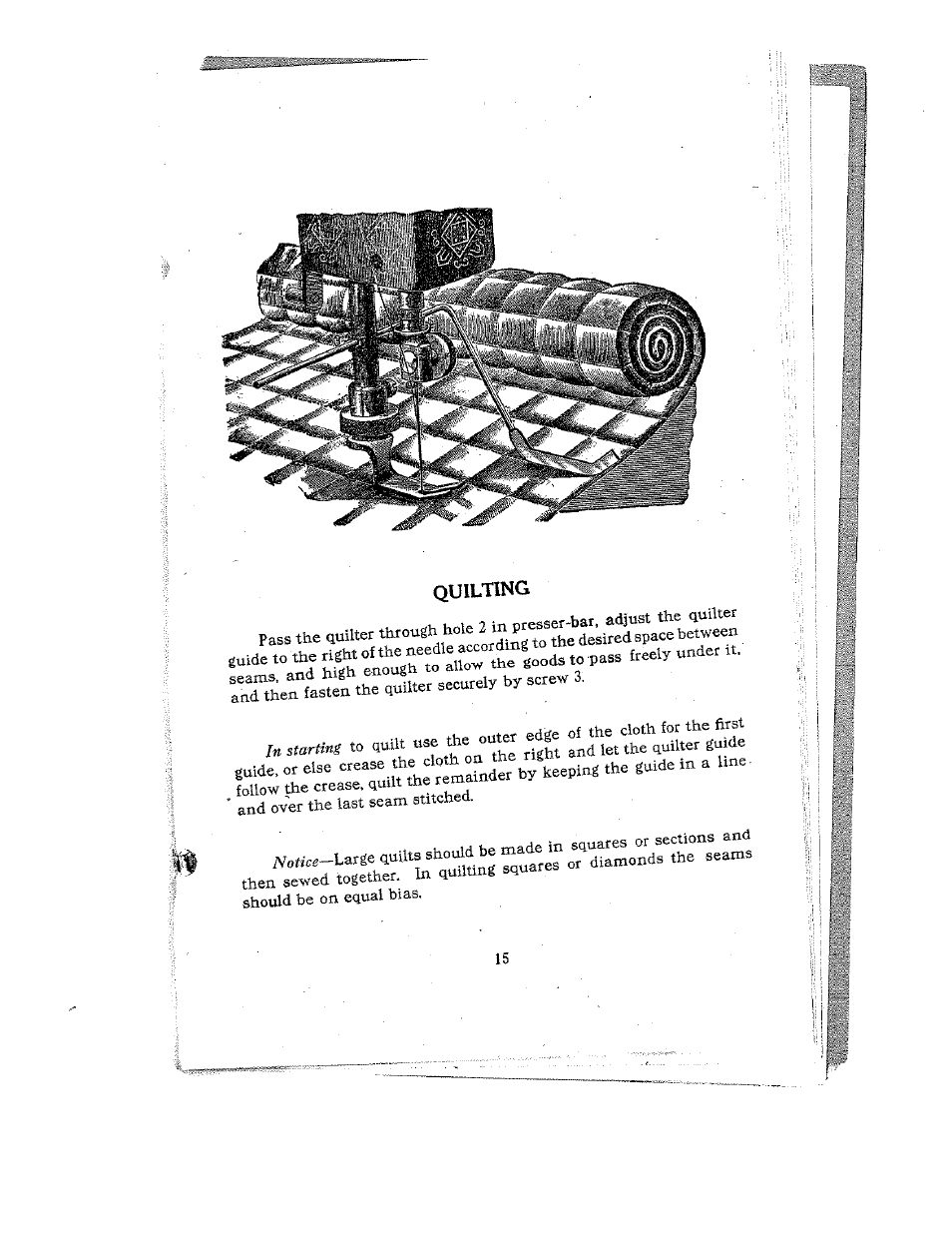 Quilting | SINGER W12 User Manual | Page 15 / 27