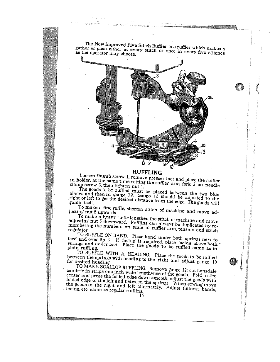 Ruffling | SINGER W12 User Manual | Page 16 / 27