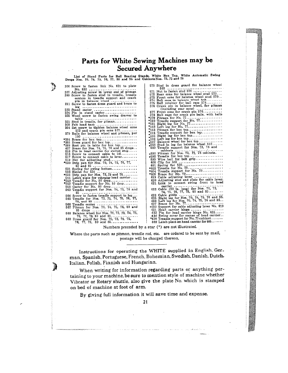 SINGER W12 User Manual | Page 21 / 27