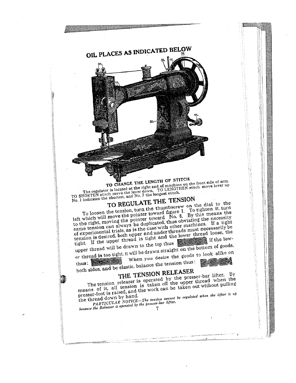 To regulate the tension, The tension releaser | SINGER W12 User Manual | Page 7 / 27