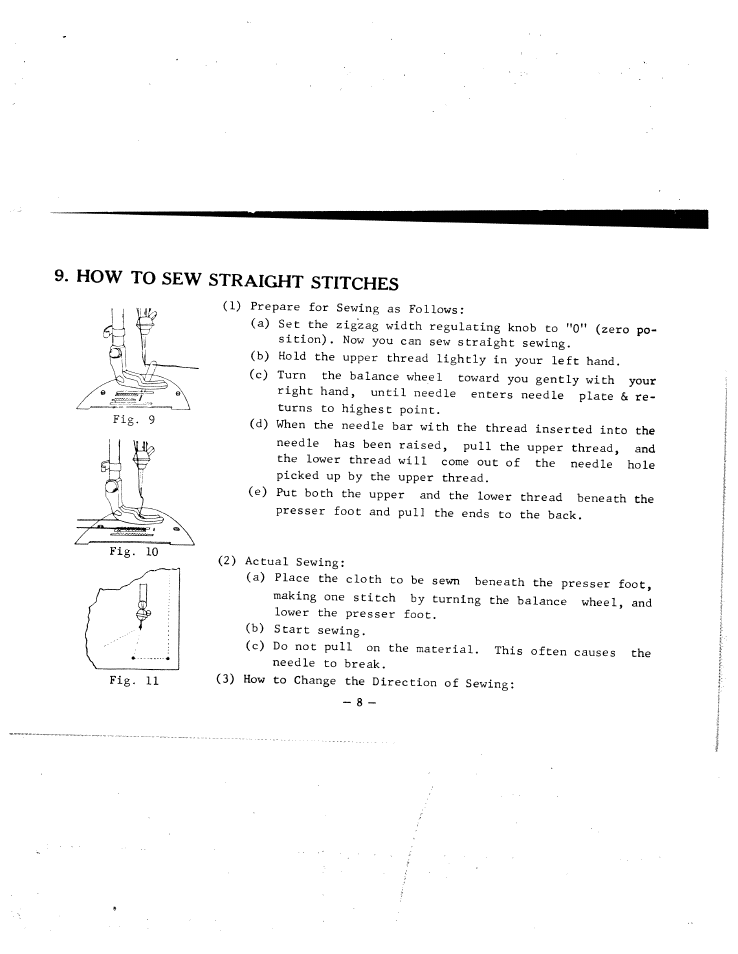 How to sew straight stitches | SINGER W120 User Manual | Page 10 / 26