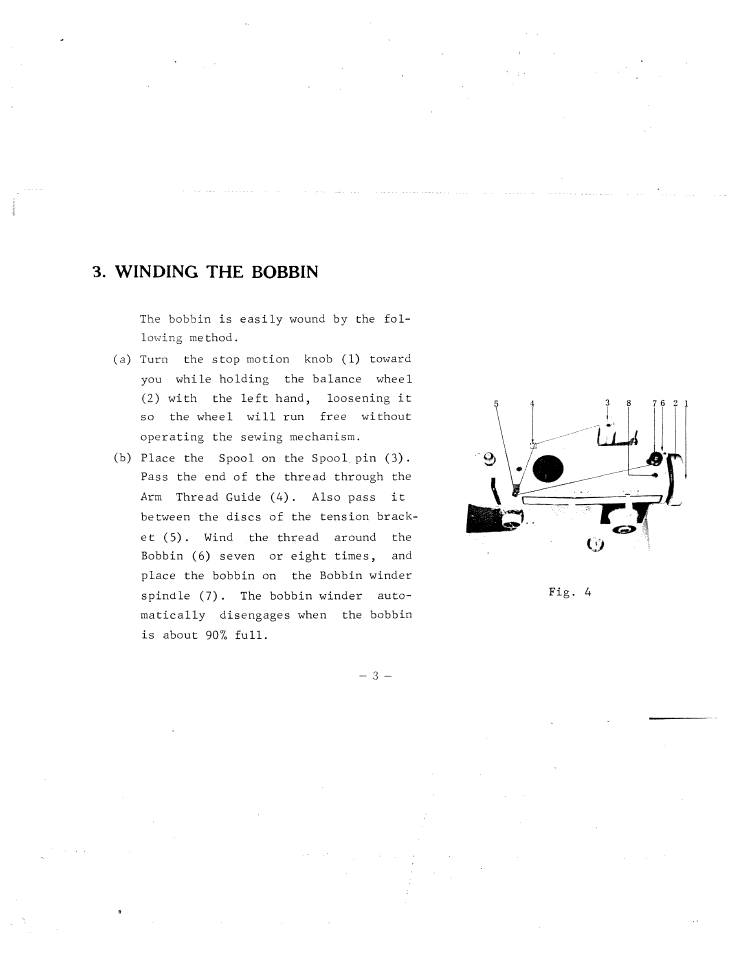 Winding the bobbin | SINGER W120 User Manual | Page 5 / 26