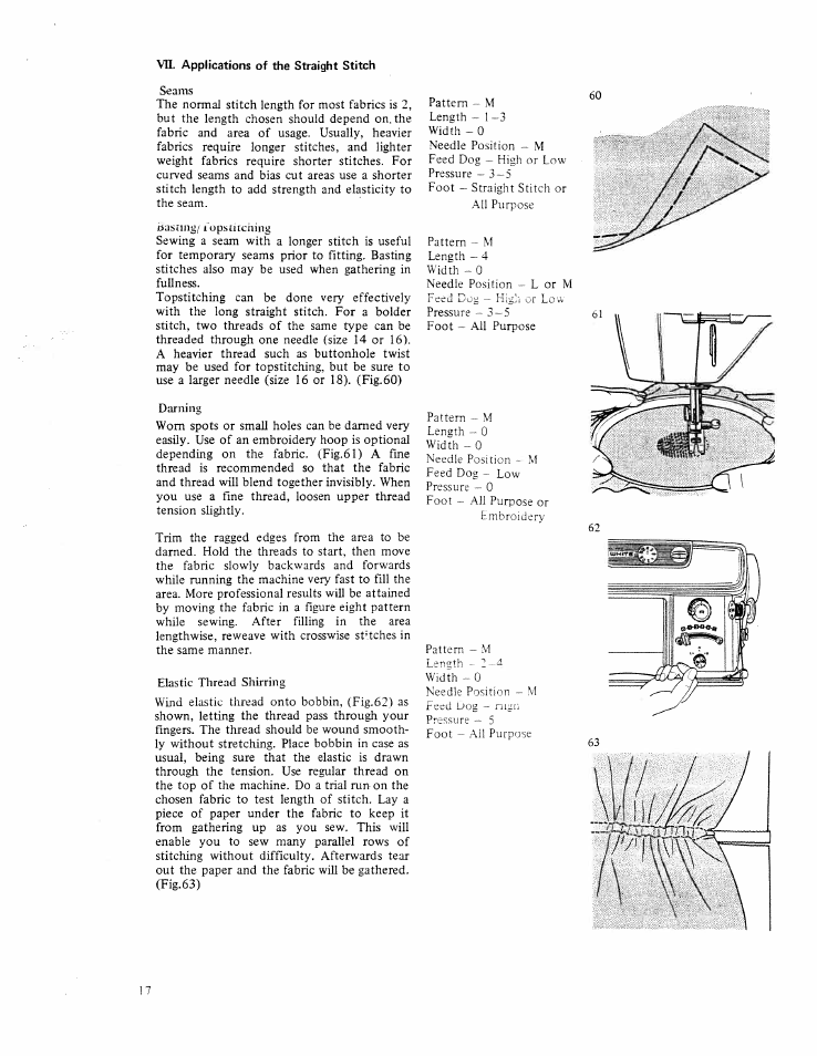 Basting/ lopstitching, Elastic thread shirring | SINGER W1213 User Manual | Page 19 / 44