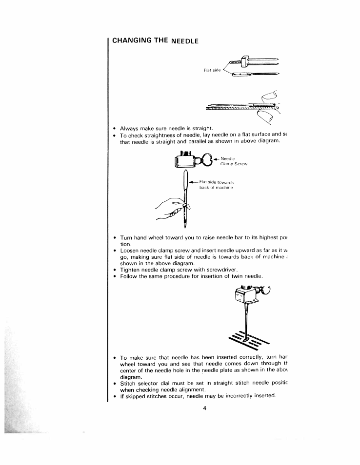 Changing the needle | SINGER W1220 User Manual | Page 6 / 39