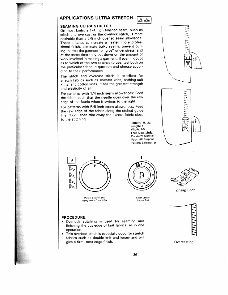 Applications ultra stretch, Seaming ultra stretch, Procedure | SINGER W1240 User Manual | Page 37 / 49