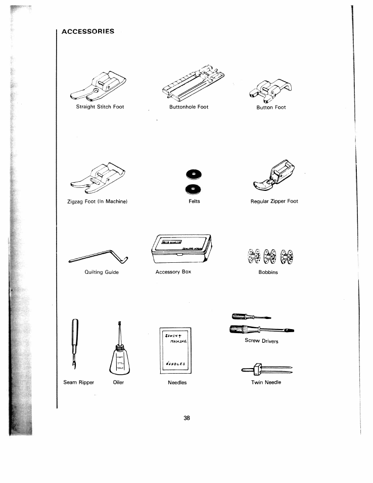 Accessories | SINGER W1240 User Manual | Page 39 / 49