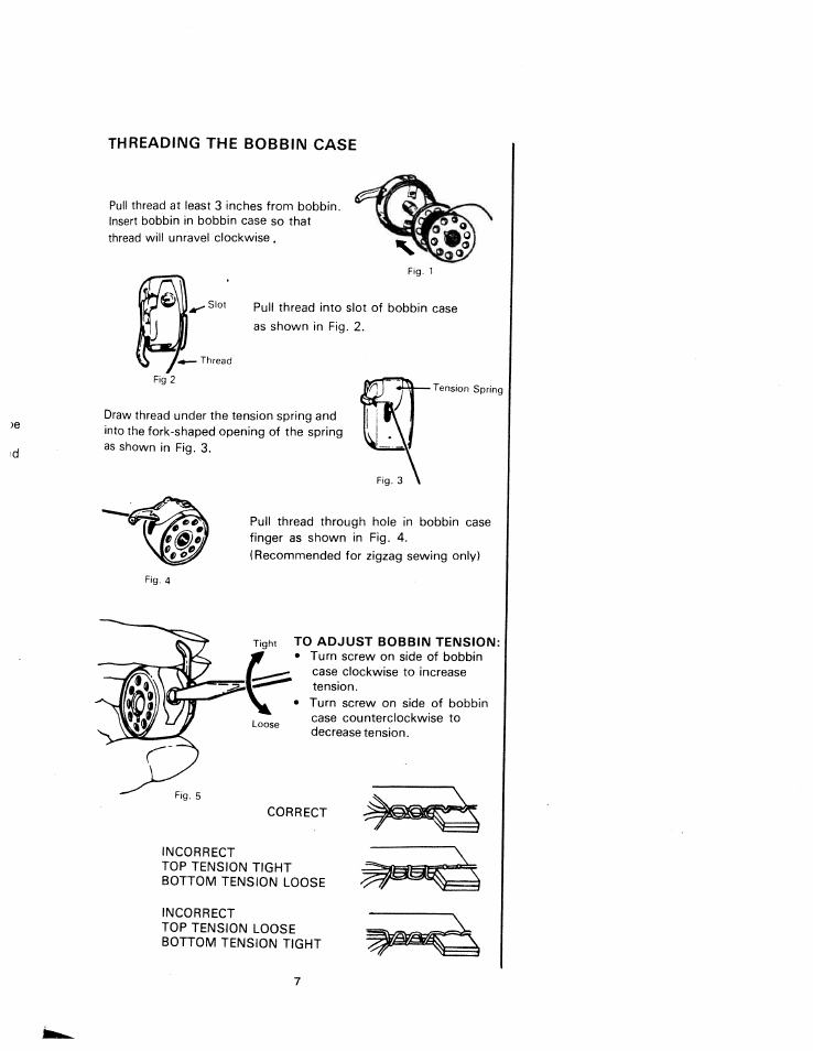 To adjust bobbin tension | SINGER W1240 User Manual | Page 8 / 49