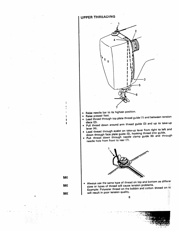 Upper threading | SINGER W1260 User Manual | Page 10 / 54