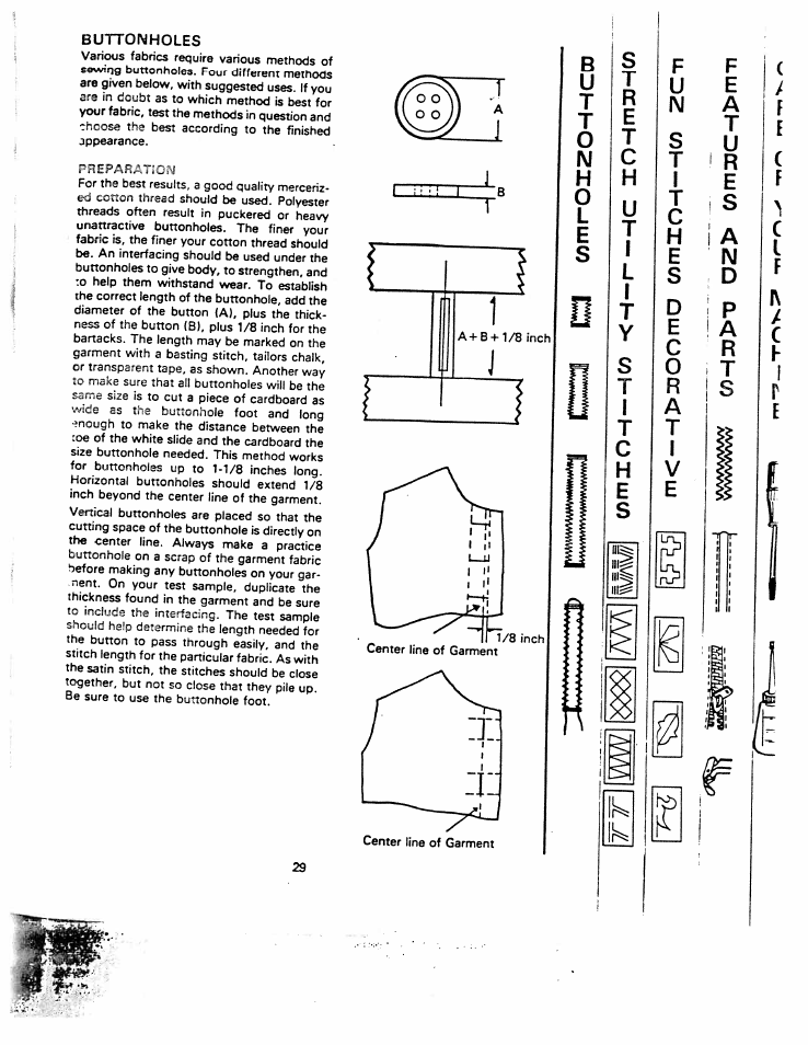 Buttonholes | SINGER W1260 User Manual | Page 31 / 54