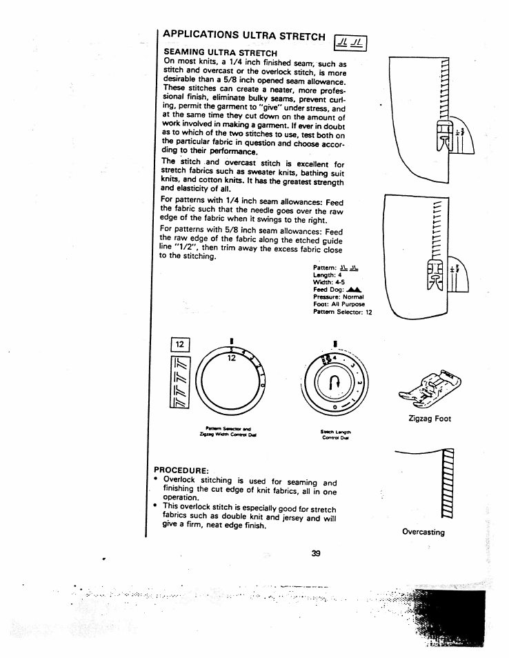 Applications ultra stretch | SINGER W1260 User Manual | Page 41 / 54
