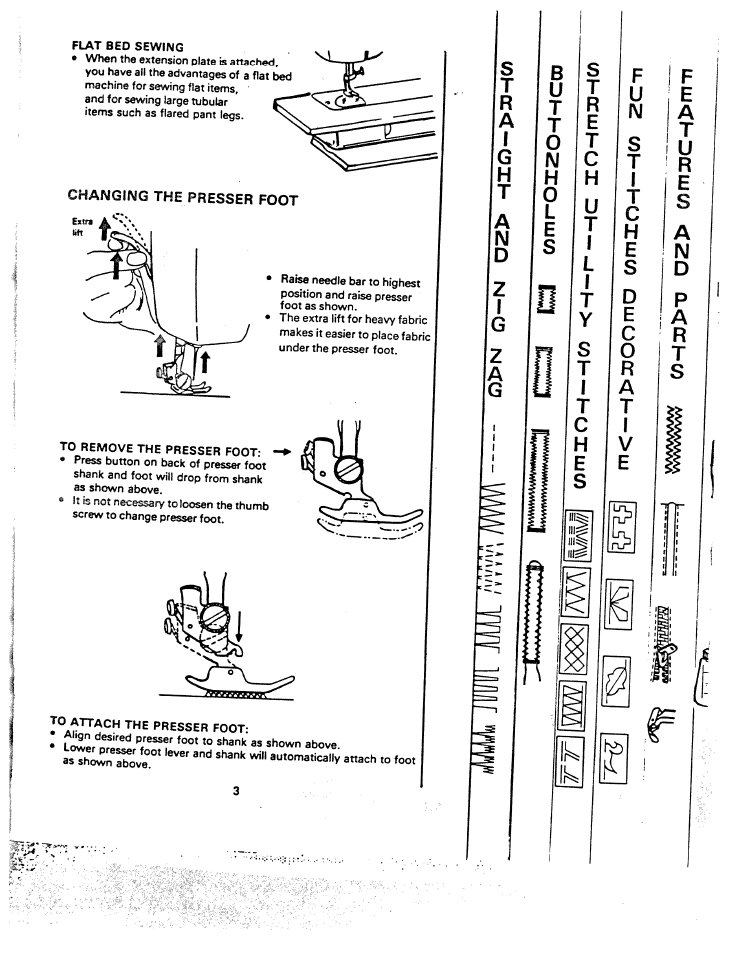 Changing the presser foot | SINGER W1260 User Manual | Page 5 / 54
