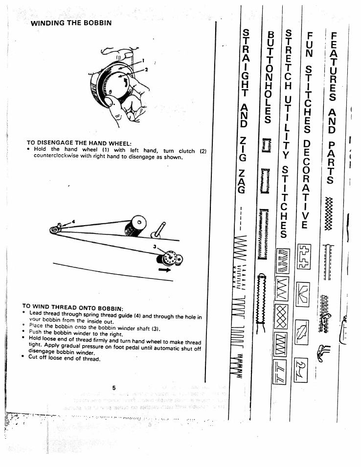 Winding the bobbin | SINGER W1260 User Manual | Page 7 / 54
