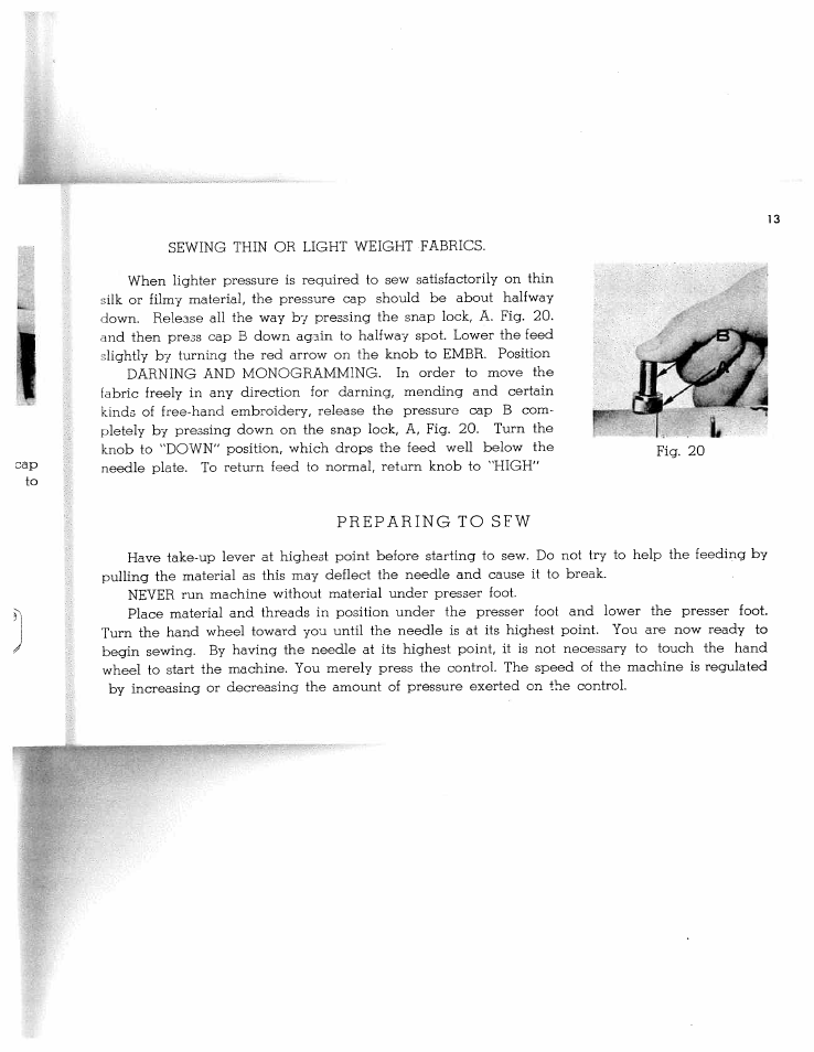 Preparing to sew | SINGER W1268 User Manual | Page 16 / 37