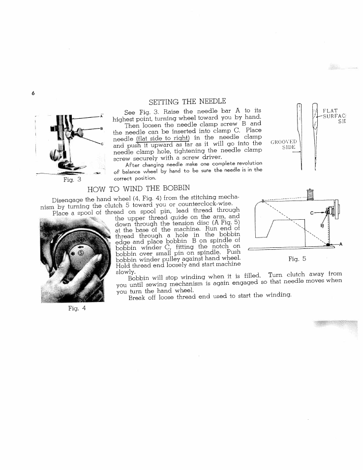 Setting the needle, How to wind the bobbin, Winding the bobbin | SINGER W1268 User Manual | Page 9 / 37