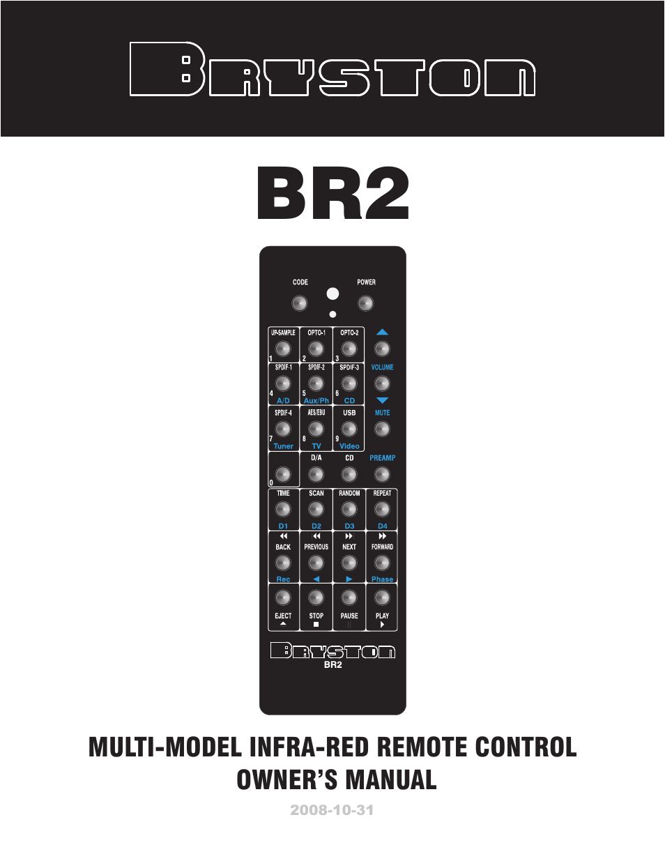 Bryston BR2 User Manual | 4 pages