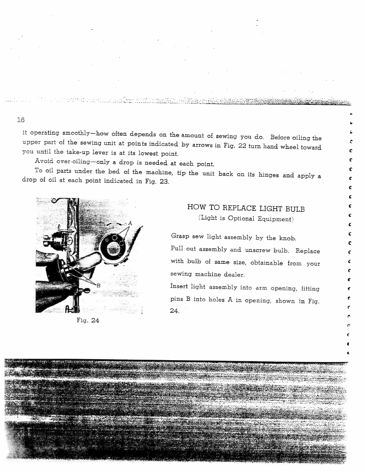 How to replace light bulb | SINGER W128 User Manual | Page 16 / 30