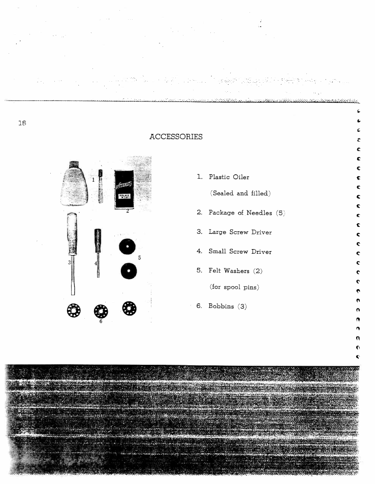 Accessories | SINGER W128 User Manual | Page 18 / 30