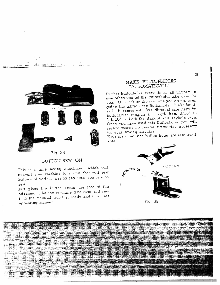 Make buttonholes "automatically | SINGER W128 User Manual | Page 29 / 30