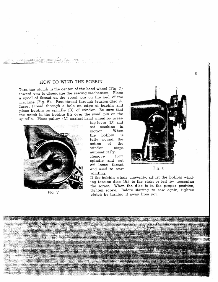 How to wind the bobbin, Winding the bobbin | SINGER W128 User Manual | Page 9 / 30
