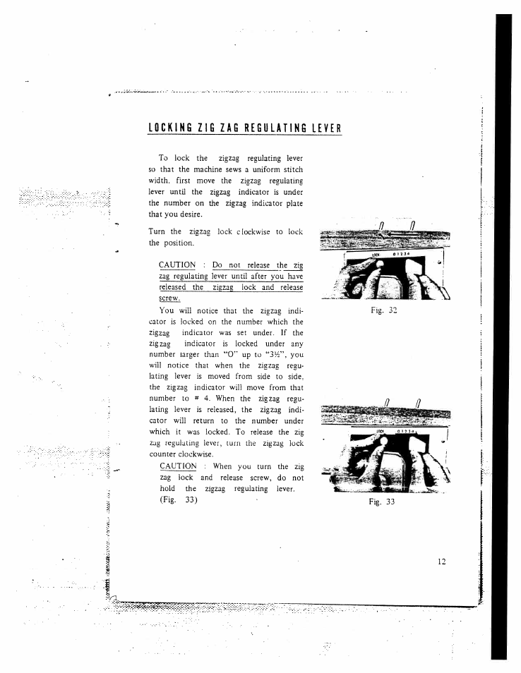 Lockinfi zis zag regulating lever | SINGER W130 User Manual | Page 14 / 27