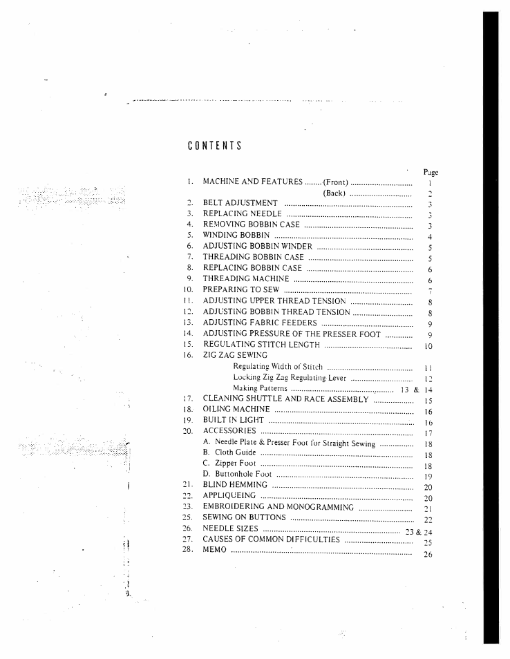 SINGER W130 User Manual | Page 2 / 27