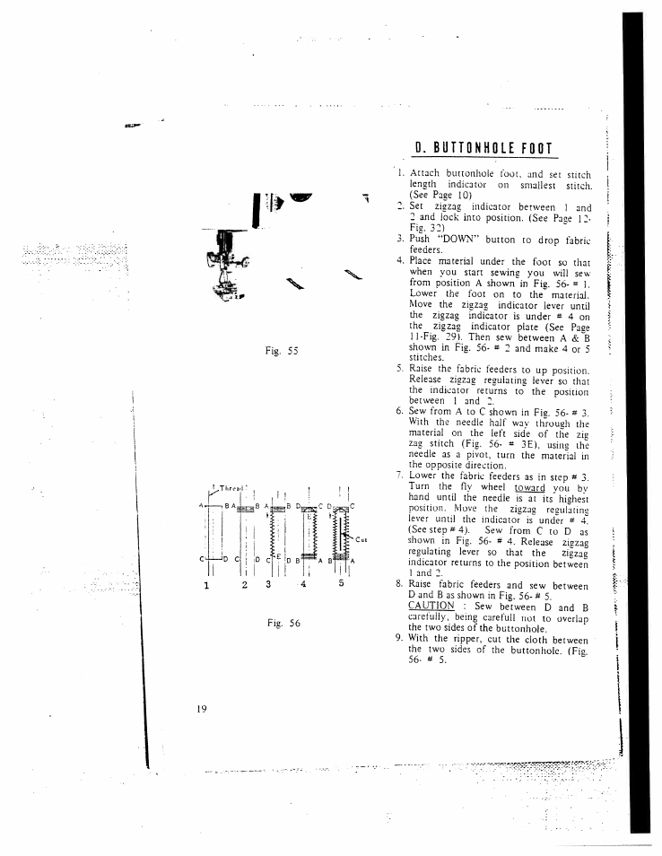 D. buttonhole foot | SINGER W130 User Manual | Page 21 / 27