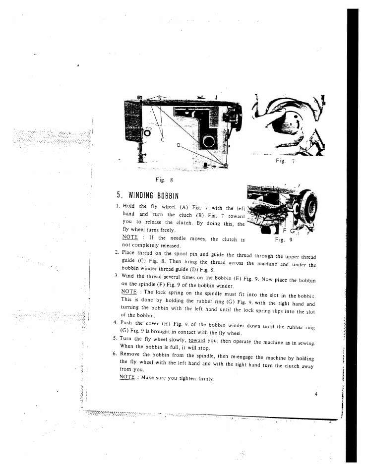 Winding bobbin | SINGER W130 User Manual | Page 6 / 27