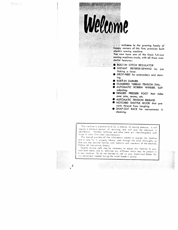 SINGER W1305 User Manual | Page 2 / 16